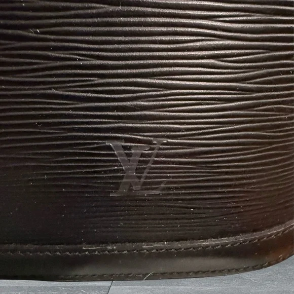 Vintage Louis Vuitton Black Epi Leather Lussac Tote Bag Large 17” x 12” Good - Picture 2 of 16